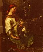 Jean-Franc Millet Couseuse Endormie oil